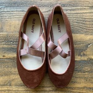 Old Navy Girls Size 12 Velvet Ballet Flats